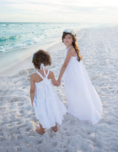 Girls White Beach Dress Maxi
