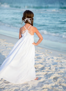 Girls White Beach Dress Maxi