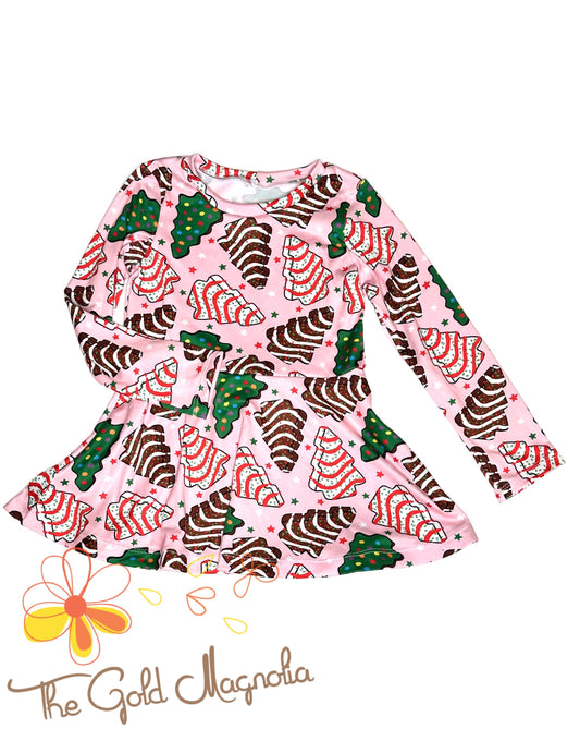 Christmas Tree Cakes Peplum Top