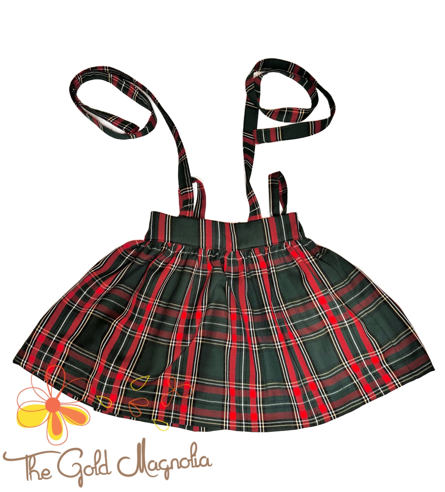 Christmas Plaid Suspender Skirt