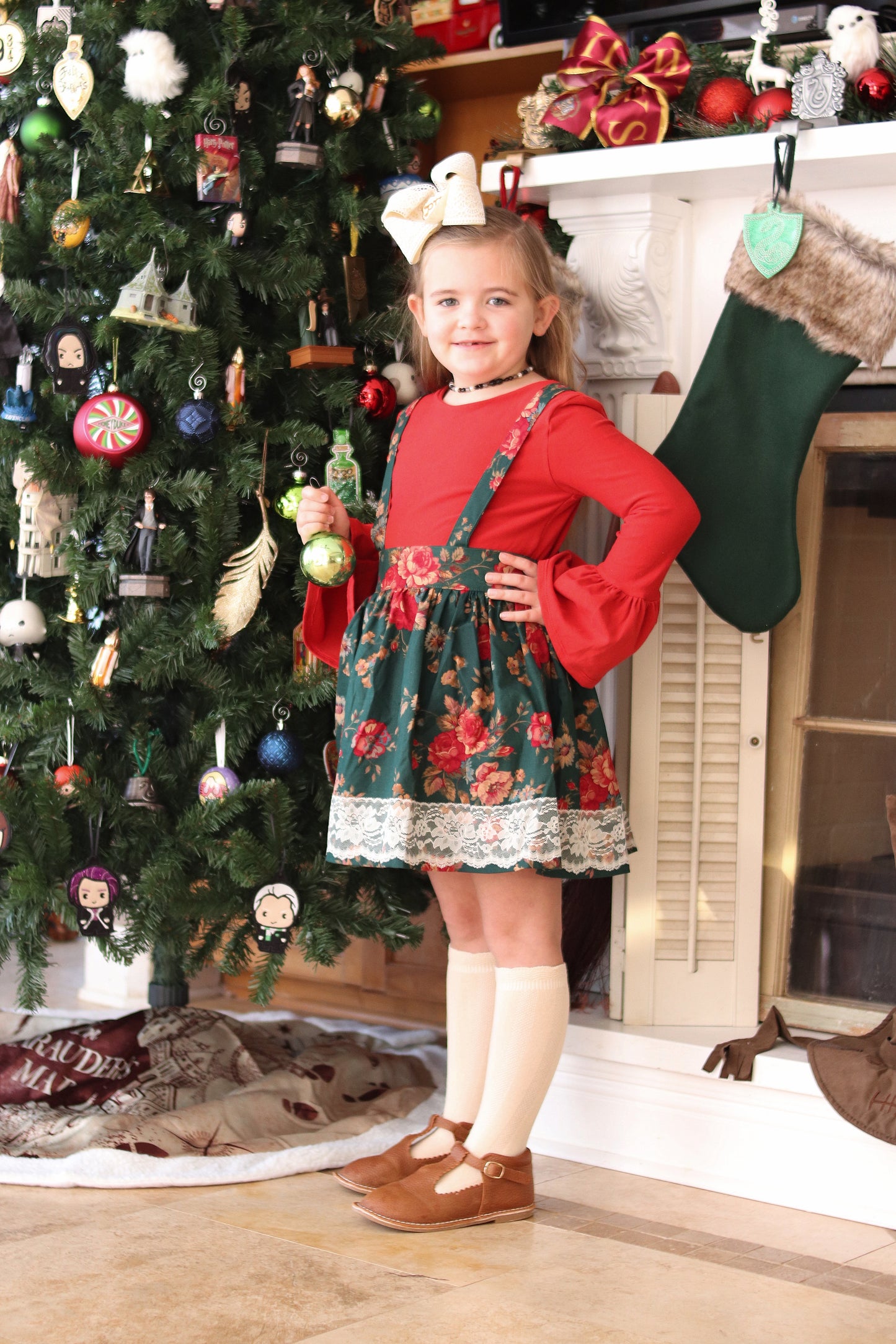 Christmas Plaid Suspender Skirt