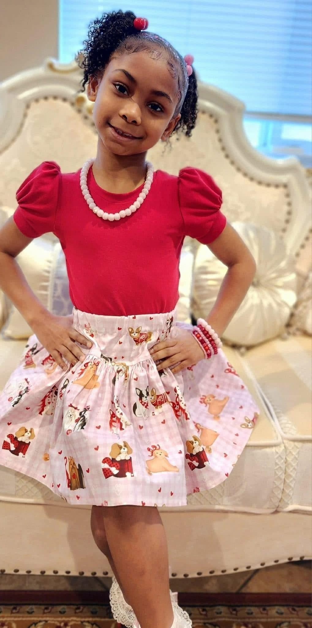 Puppy Love Valentine Twirl Skirt!