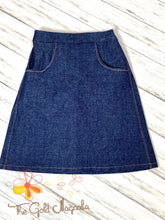 Load image into Gallery viewer, Girls Denim A-line Skirt