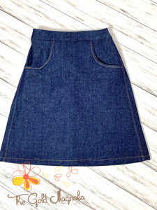 Girls Denim A-line Skirt